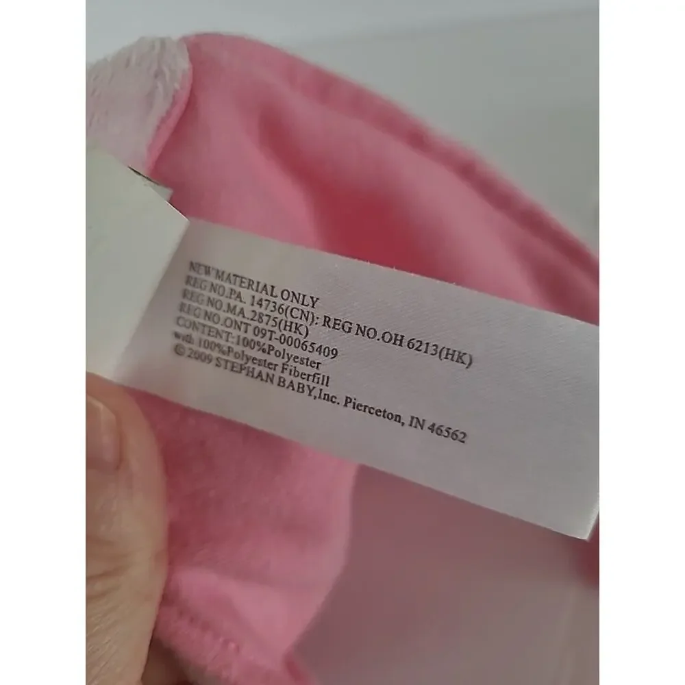 Stephan Baby Kitten Mouse Baby Teether Rattle Security Blanket Lovey Plush Pink